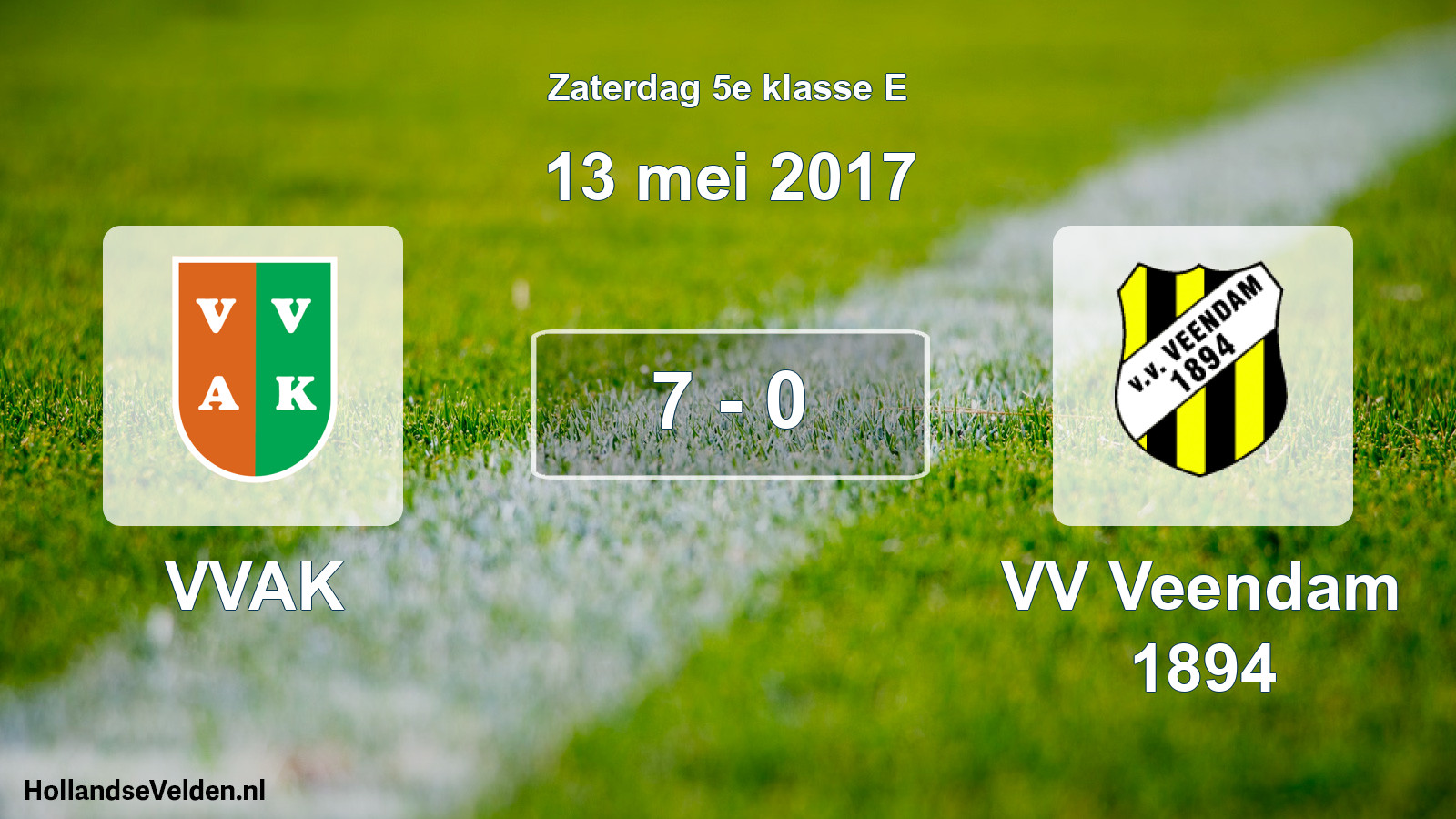 Total number of matches played: VVAK - VV Veendam 1894 7 - 0 (13 May 2017)