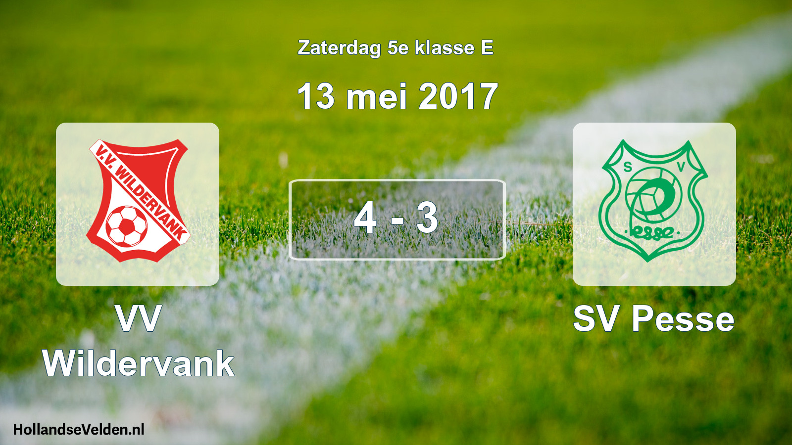 Total number of matches played: VV Wildervank - SV Pesse 4 - 3 (13 May 2017)