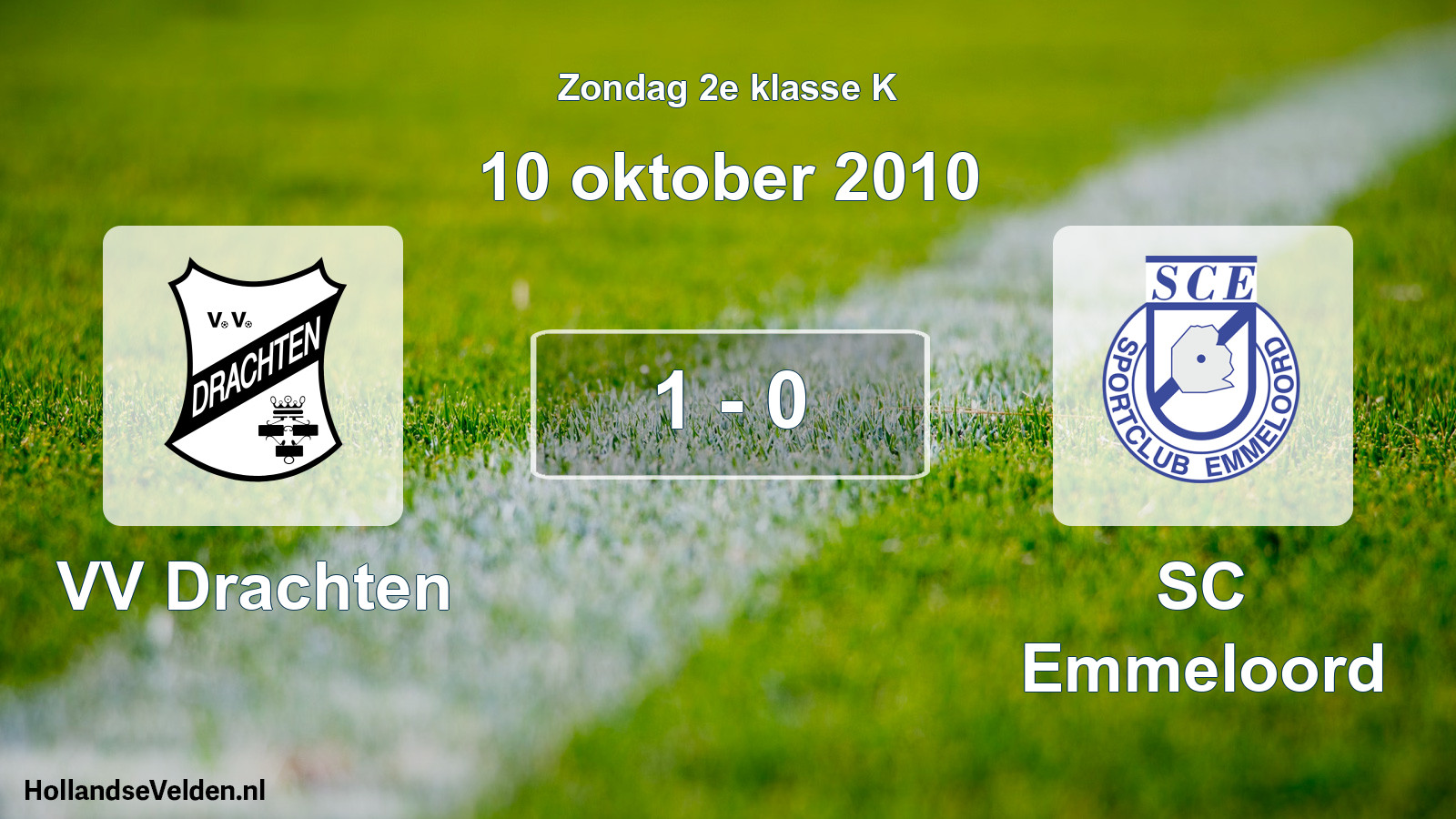 Total number of matches played: VV Drachten - SC Emmeloord 1 - 0 (10 October 2010)