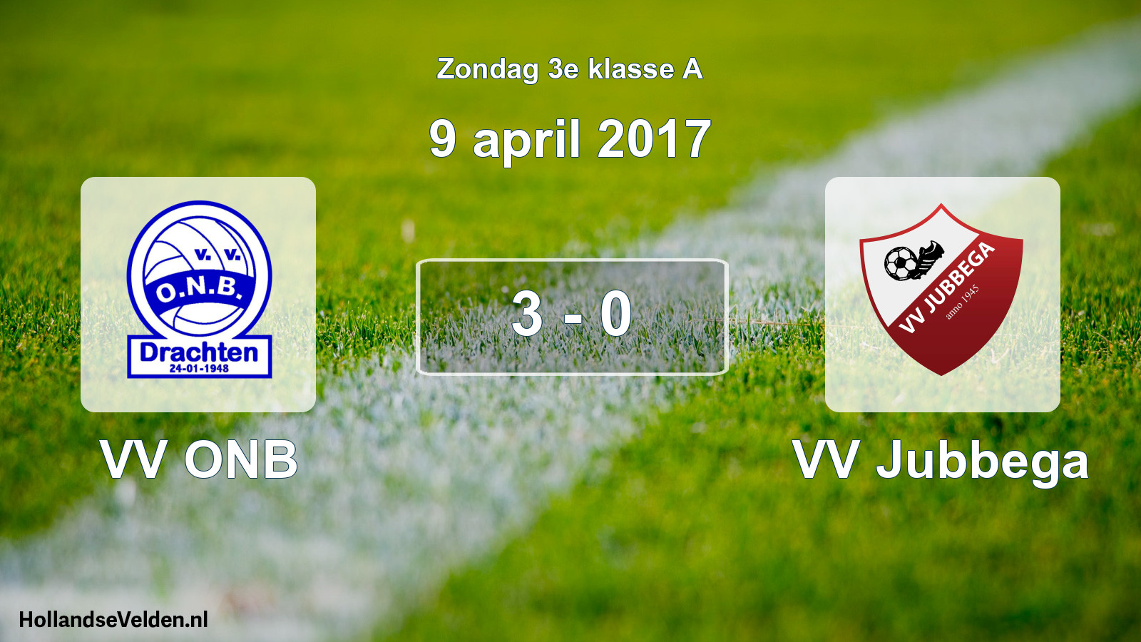 Total number of matches played: VV ONB - VV Jubbega 3 - 0 (9 April 2017)