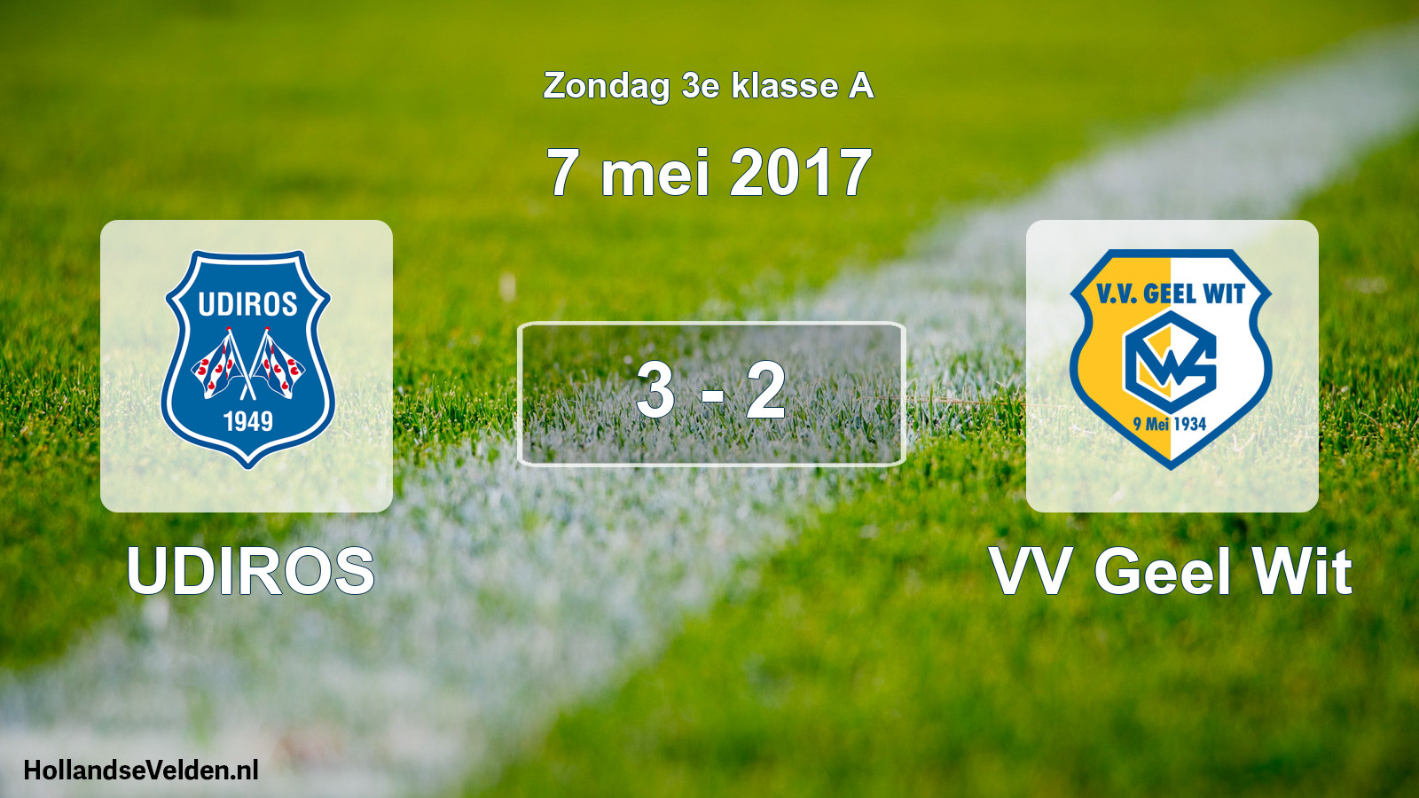 Total number of matches played: UDIROS - VV Geel Wit 3 - 2 (7 May 2017)