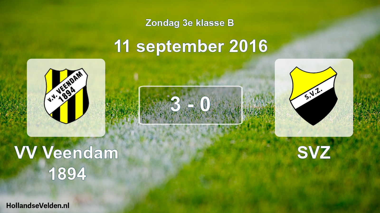 Total number of matches played: VV Veendam 1894 - SVZ 3 - 0 (11 September 2016)