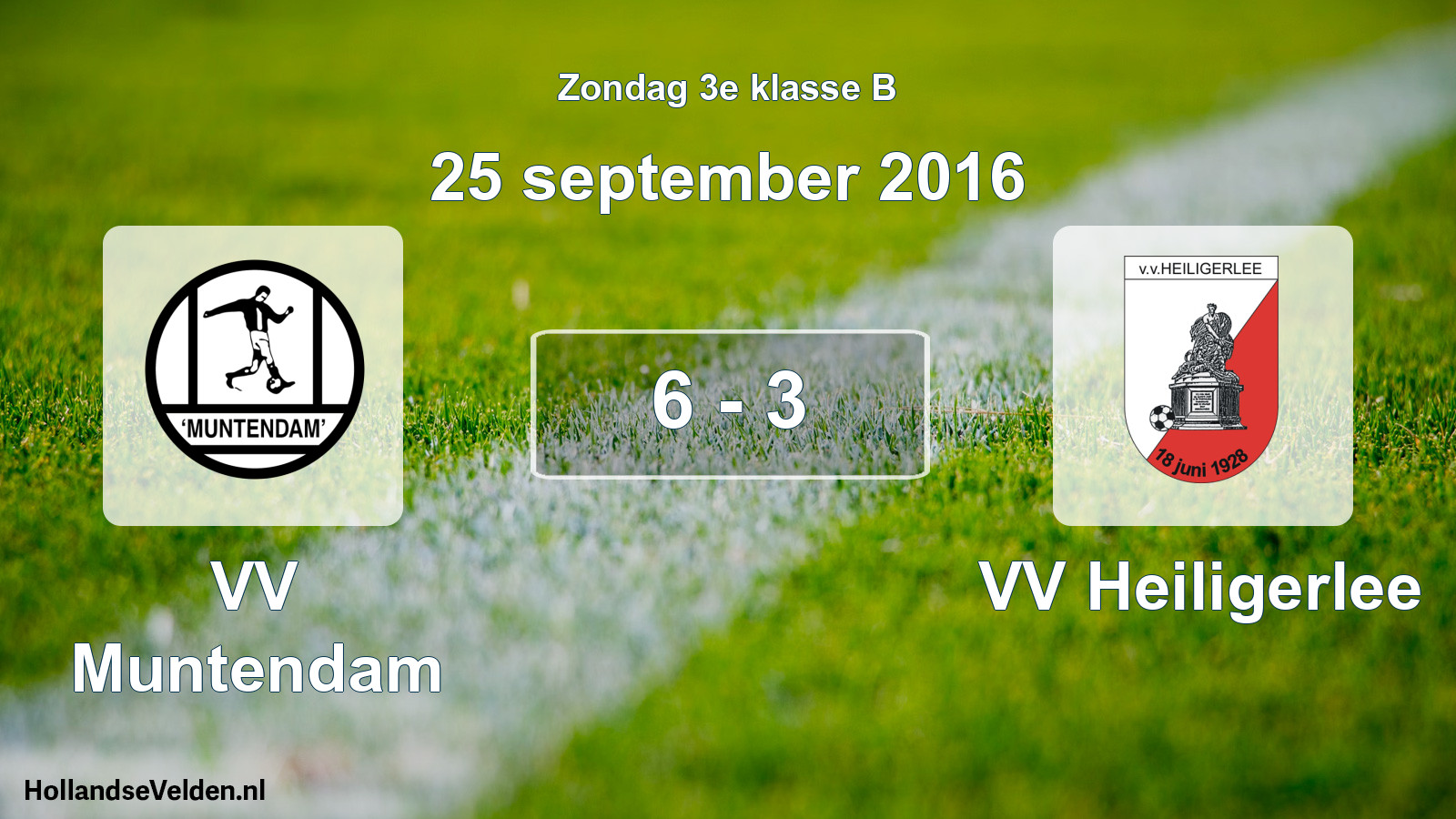 Total number of matches played: VV Muntendam - VV Heiligerlee 6 - 3 (25 September 2016)