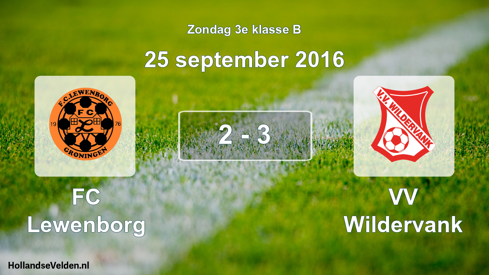Total number of matches played: FC Lewenborg - VV Wildervank 2 - 3 (25 September 2016)