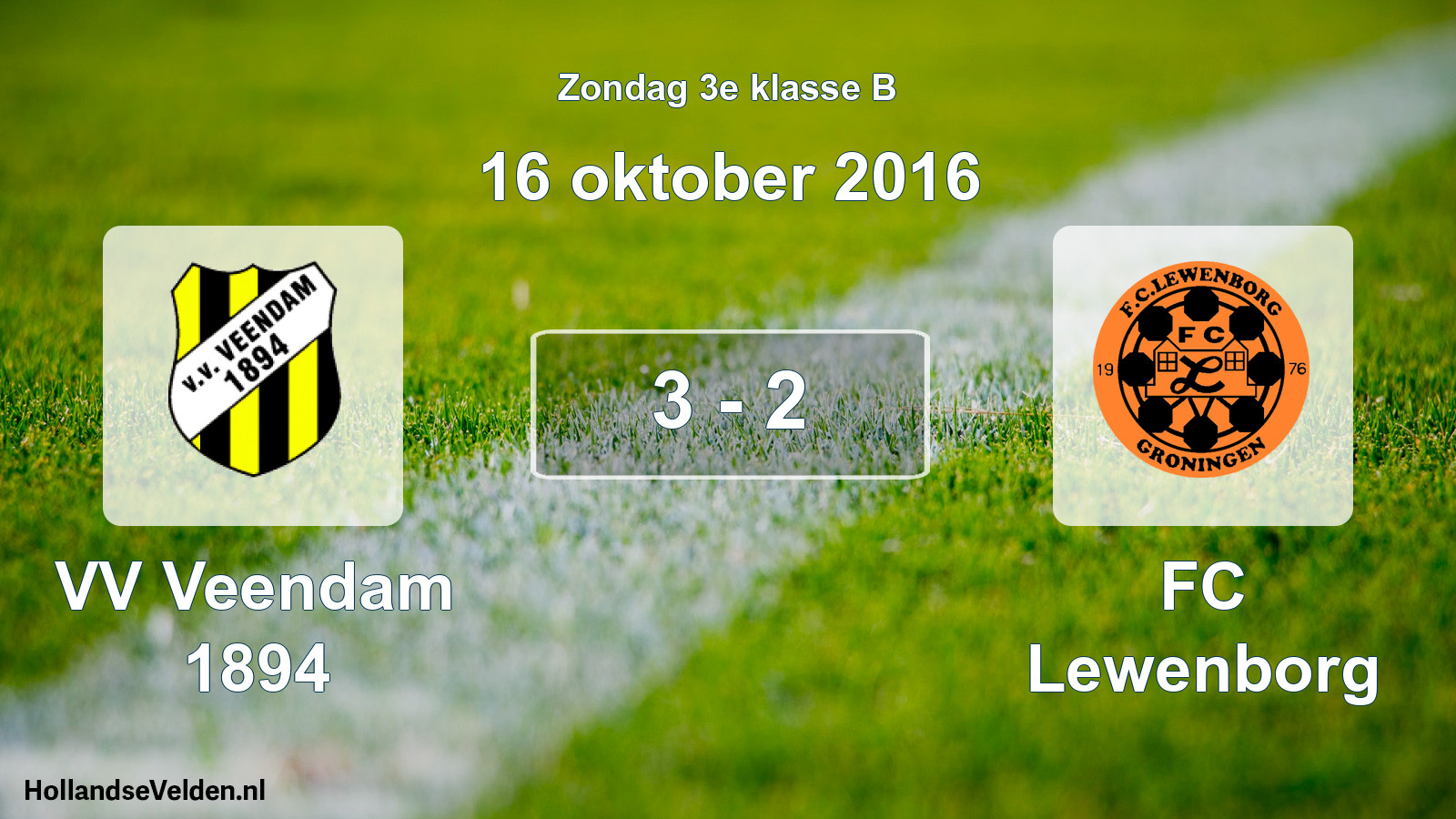 Total number of matches played: VV Veendam 1894 - FC Lewenborg 3 - 2 (16 October 2016)