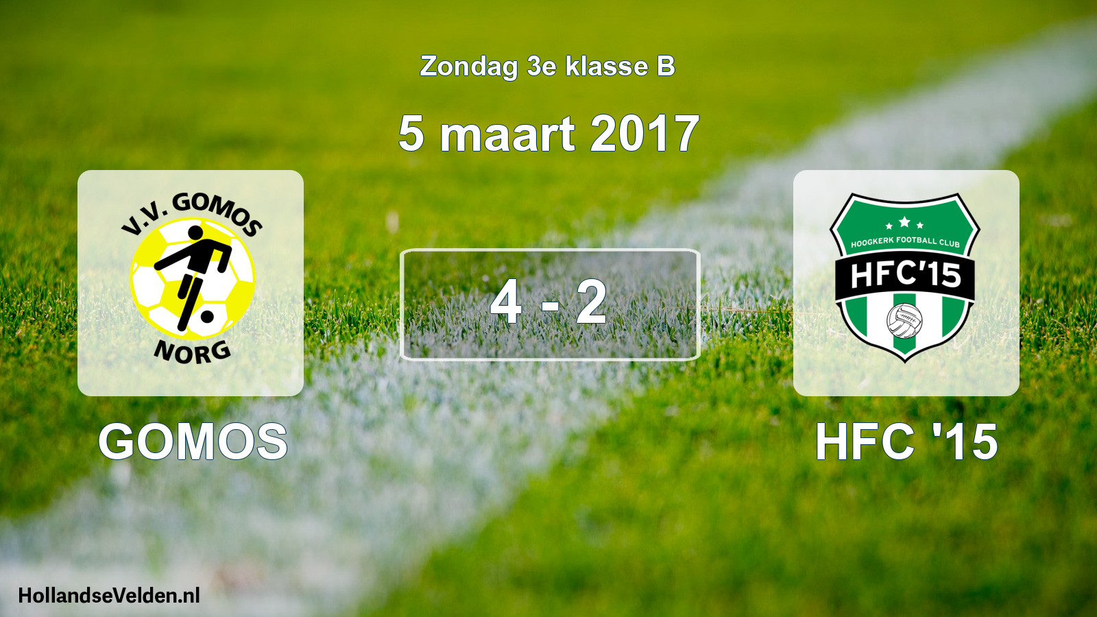 Total number of matches played: GOMOS - HFC '15 4 - 2 (5 March 2017)