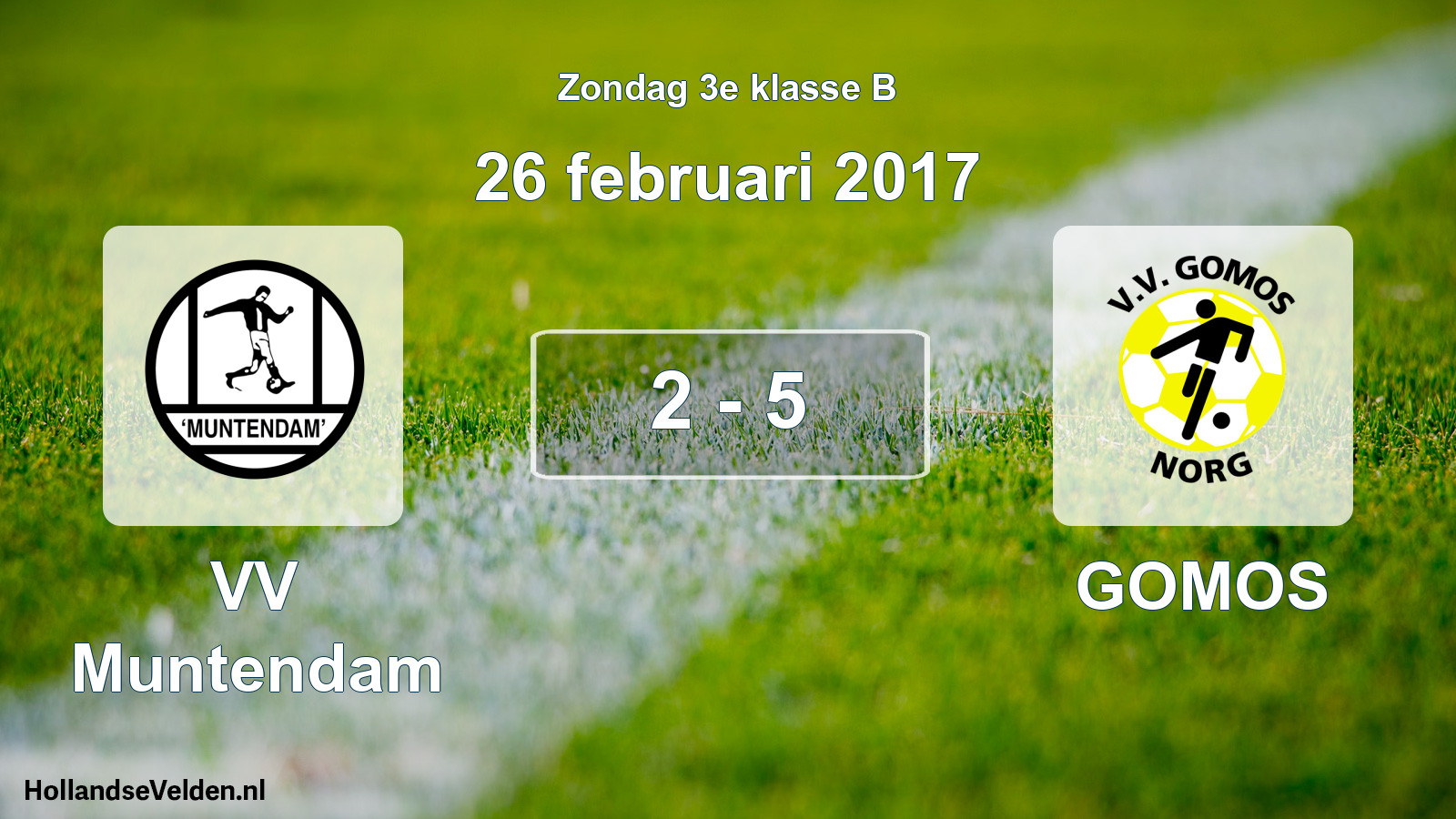 Total number of matches played: VV Muntendam - GOMOS 2 - 5 (26 February 2017)