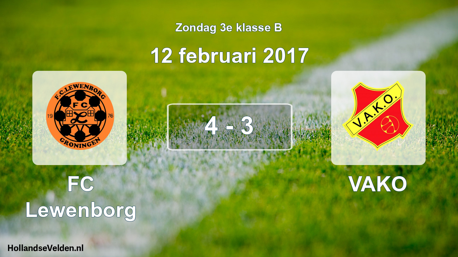 Total number of matches played: FC Lewenborg - VAKO 4 - 3 (12 February 2017)