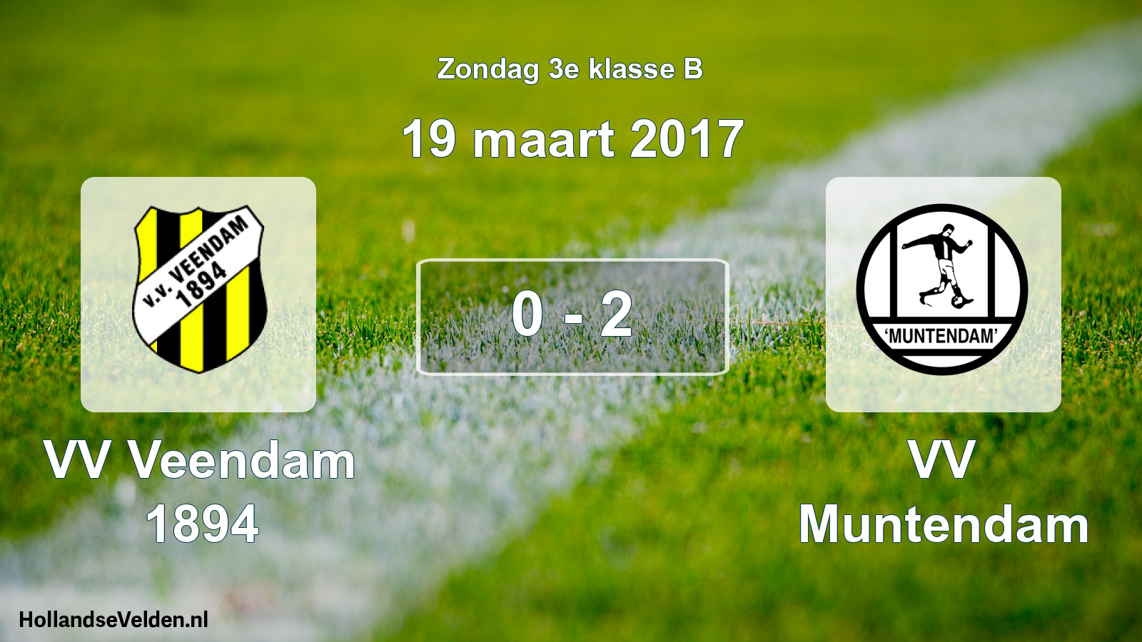 Total number of matches played: VV Veendam 1894 - VV Muntendam 0 - 2 (19 March 2017)