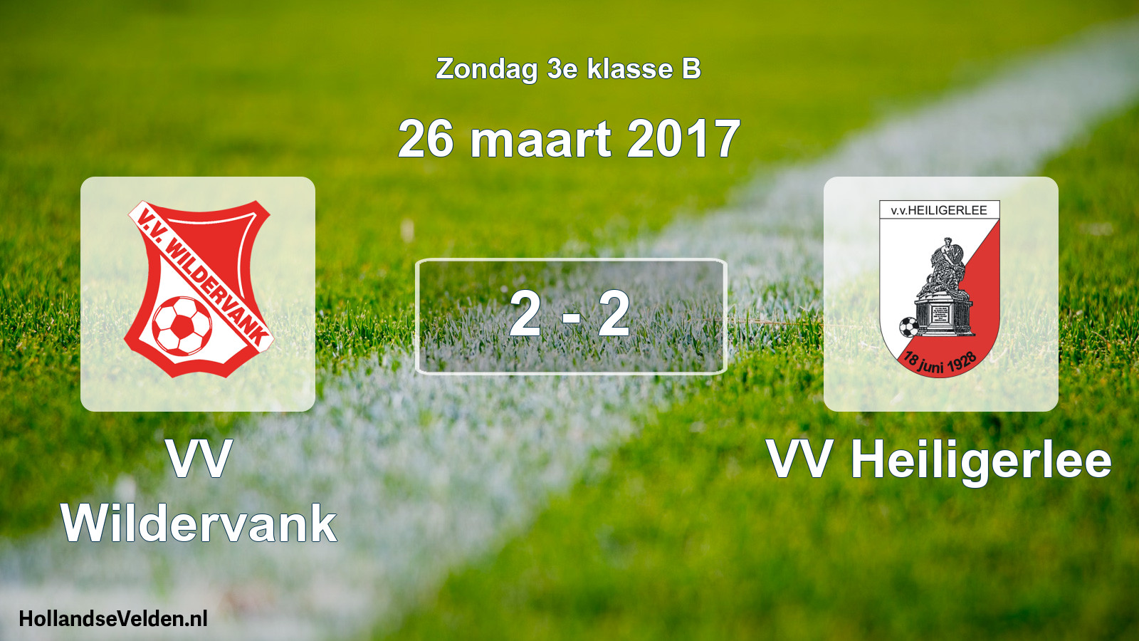 Total number of matches played: VV Wildervank - VV Heiligerlee 2 - 2 (26 March 2017)