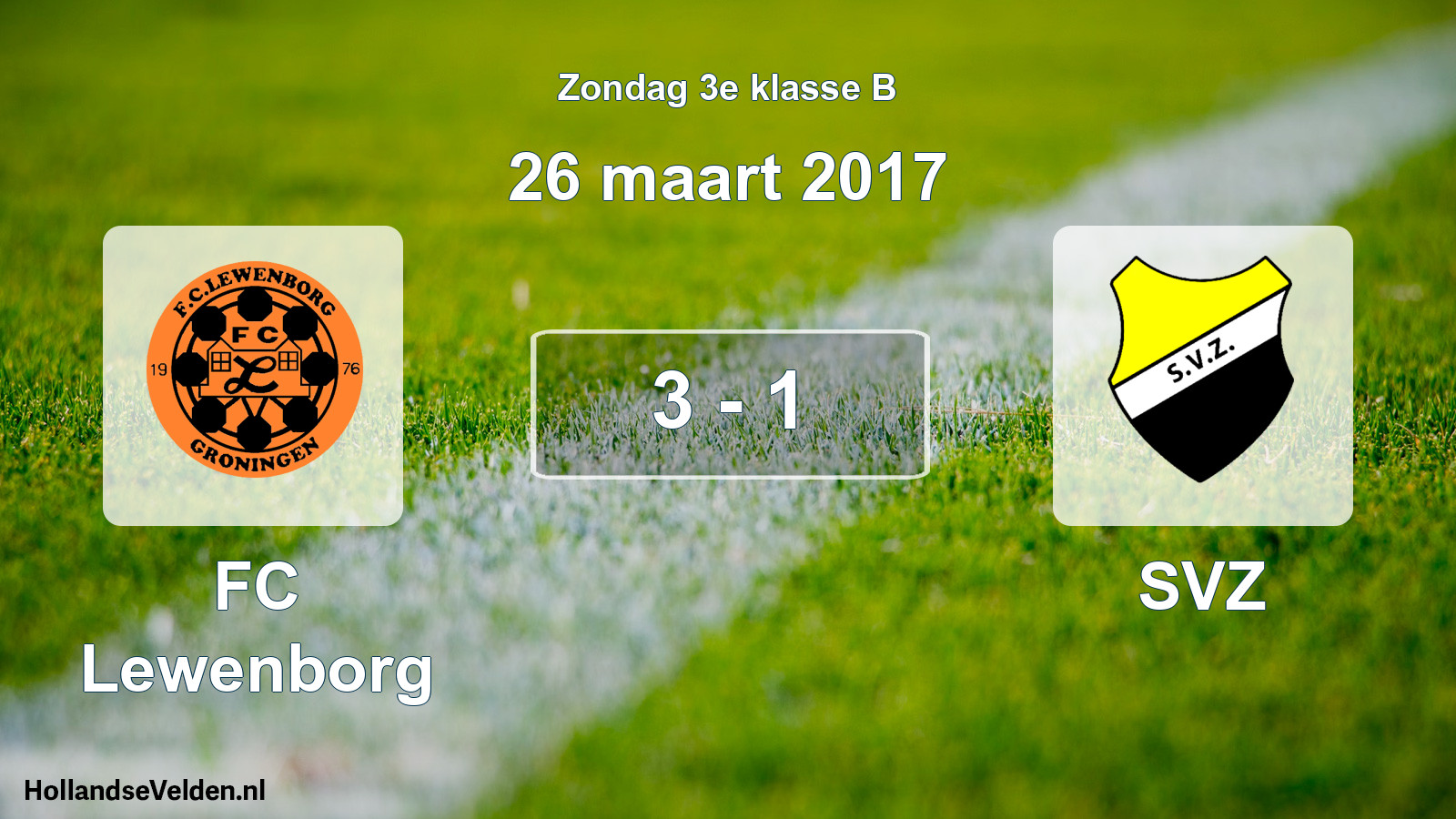 Total number of matches played: FC Lewenborg - SVZ 3 - 1 (26 March 2017)