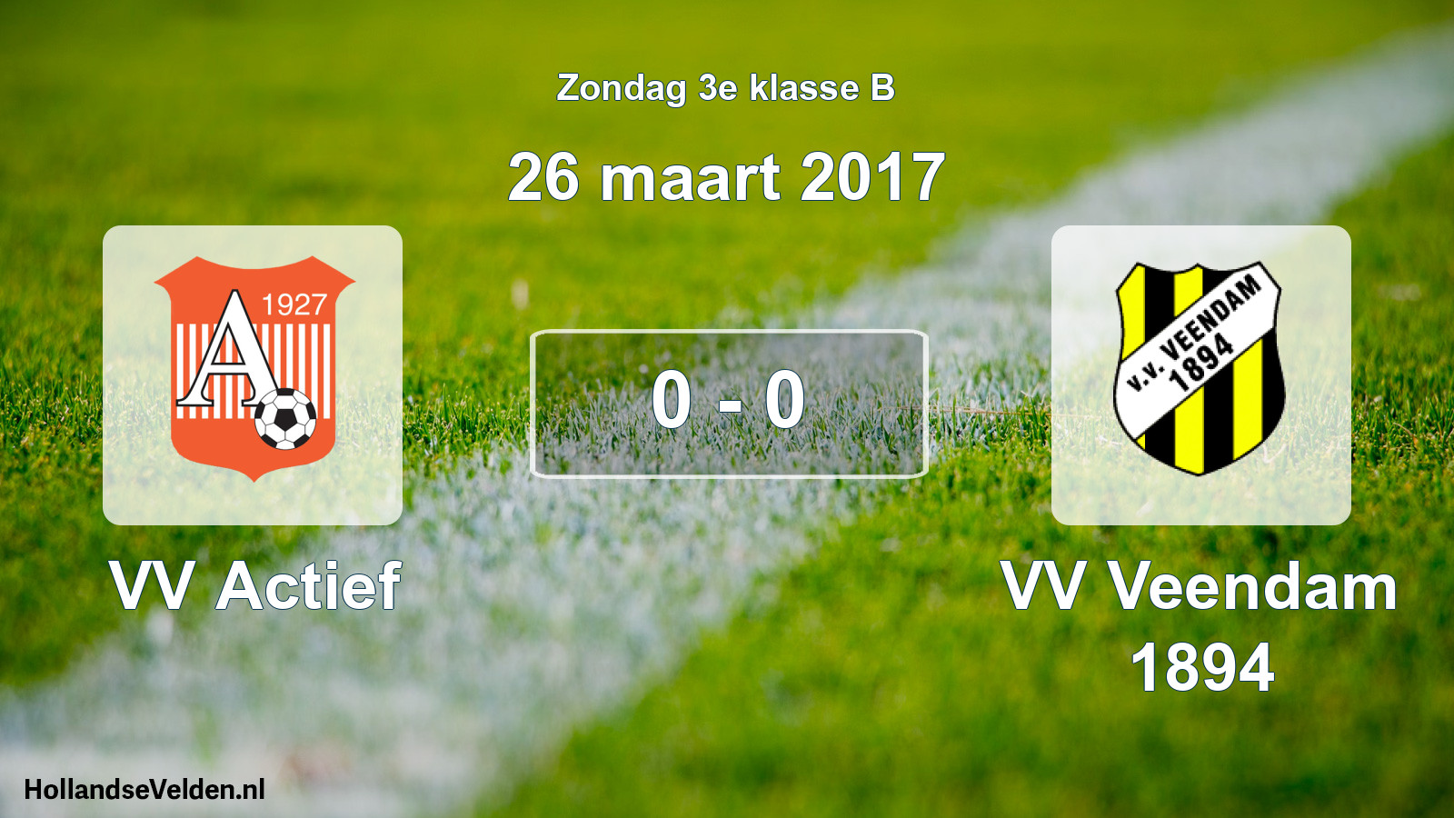 Total number of matches played: VV Actief - VV Veendam 1894 0 - 0 (26 March 2017)