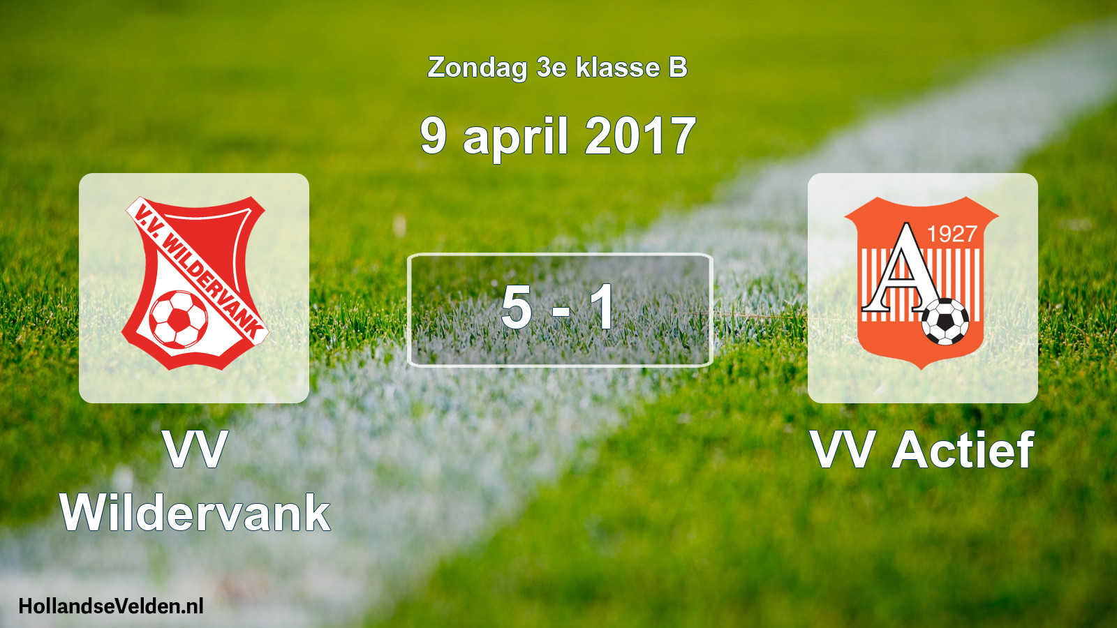 Total number of matches played: VV Wildervank - VV Actief 5 - 1 (9 April 2017)