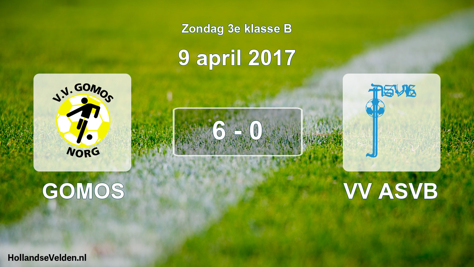Total number of matches played: GOMOS - VV ASVB 6 - 0 (9 April 2017)