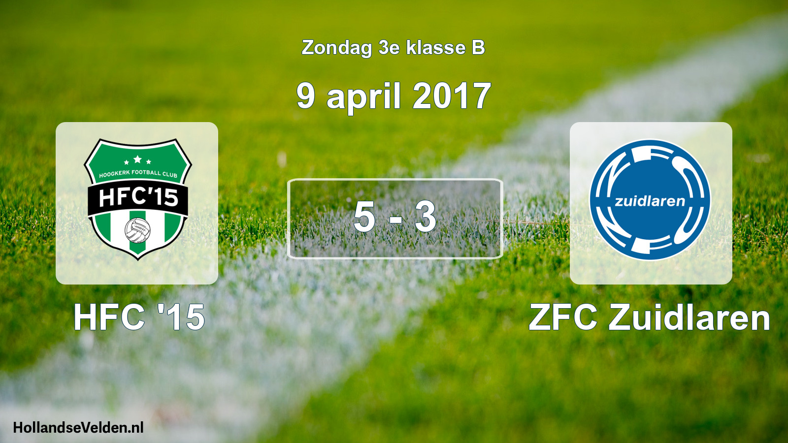 Total number of matches played: HFC '15 - ZFC Zuidlaren 5 - 3 (9 April 2017)