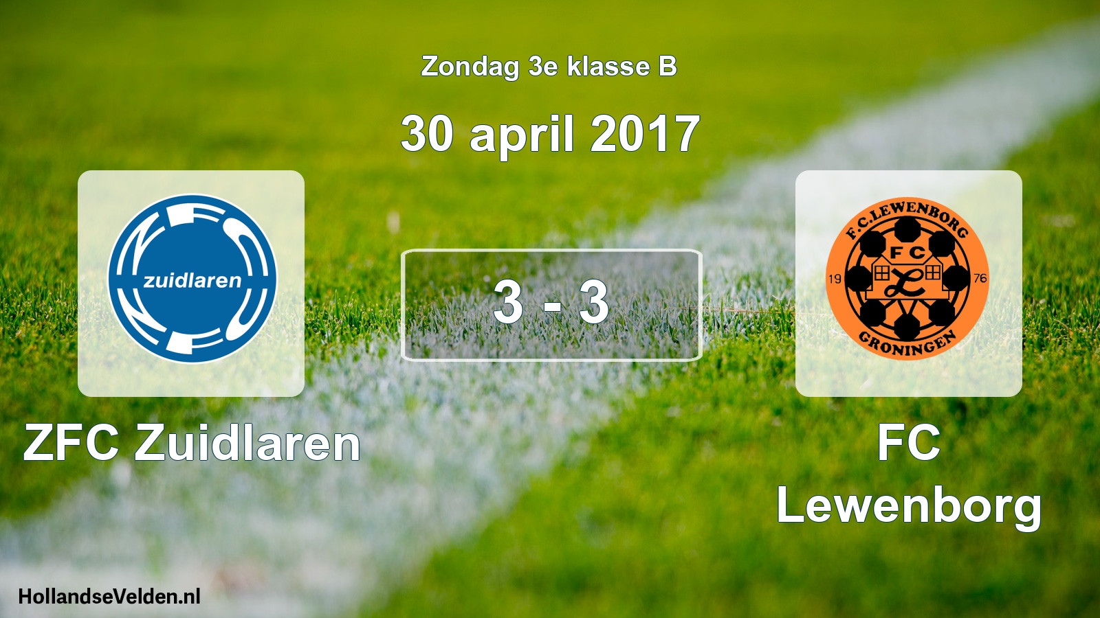 Total number of matches played: ZFC Zuidlaren - FC Lewenborg 3 - 3 (30 April 2017)