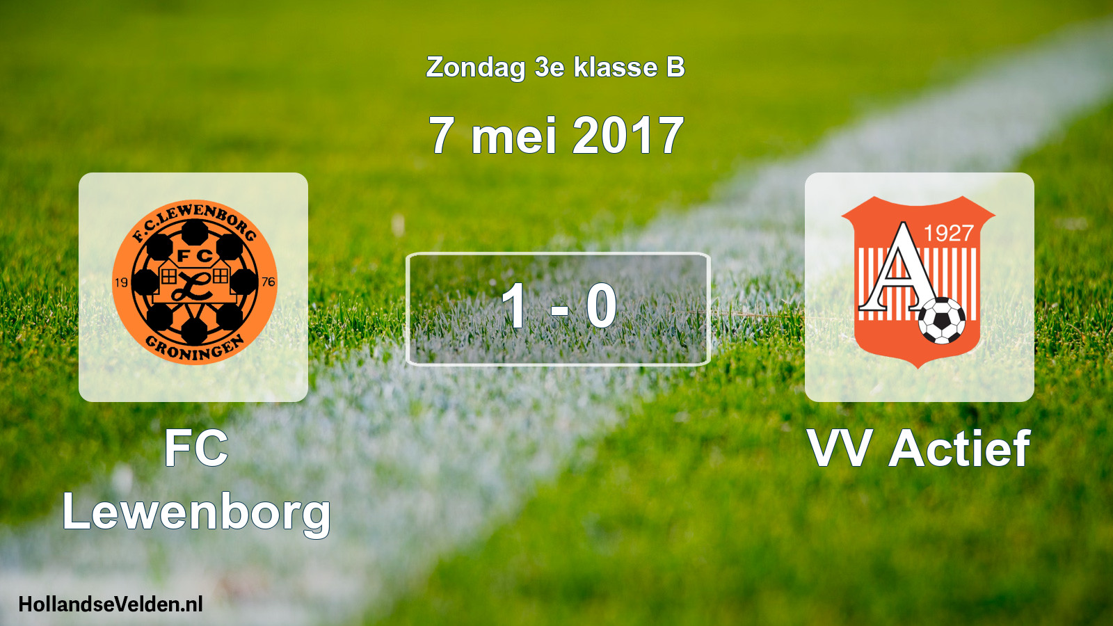 Total number of matches played: FC Lewenborg - VV Actief 1 - 0 (7 May 2017)
