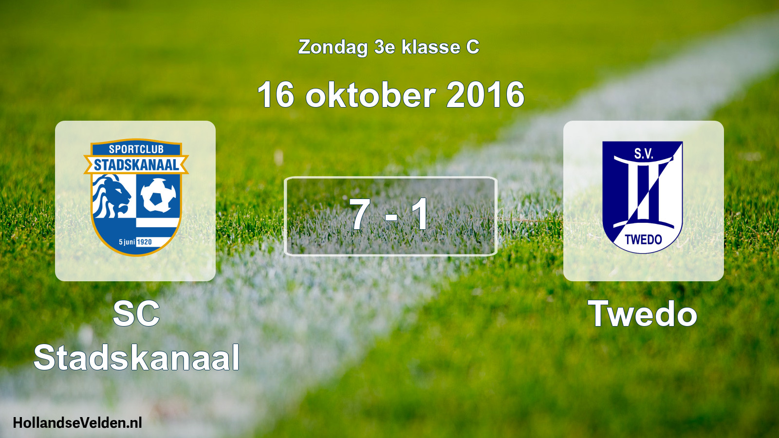 Total number of matches played: SC Stadskanaal - Twedo 7 - 1 (16 October 2016)