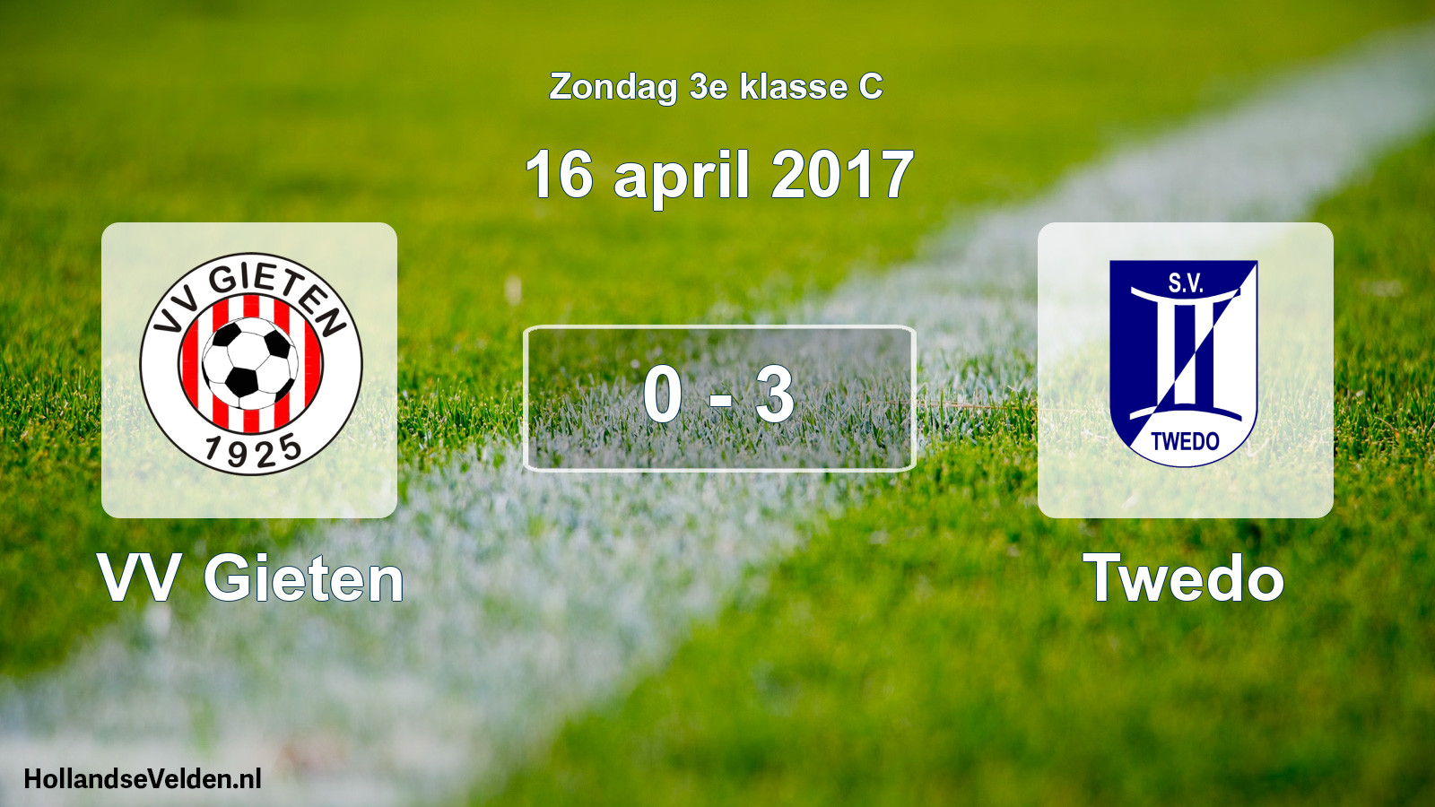 Total number of matches played: VV Gieten - Twedo 0 - 3 (16 April 2017)