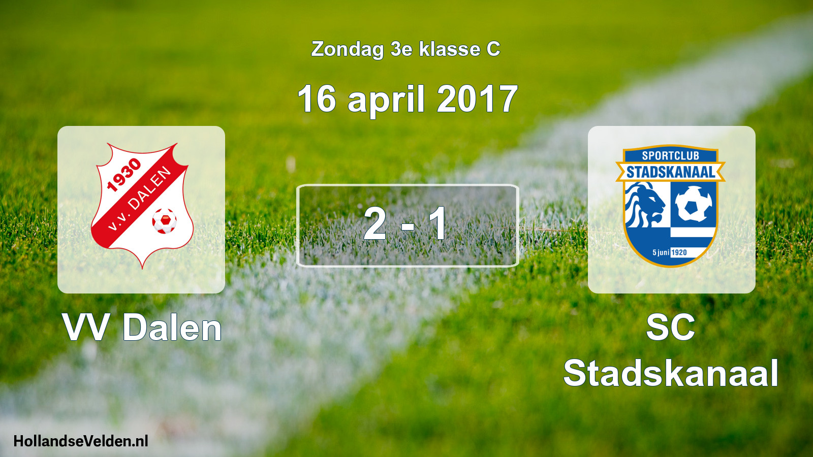 Total number of matches played: VV Dalen - SC Stadskanaal 2 - 1 (16 April 2017)