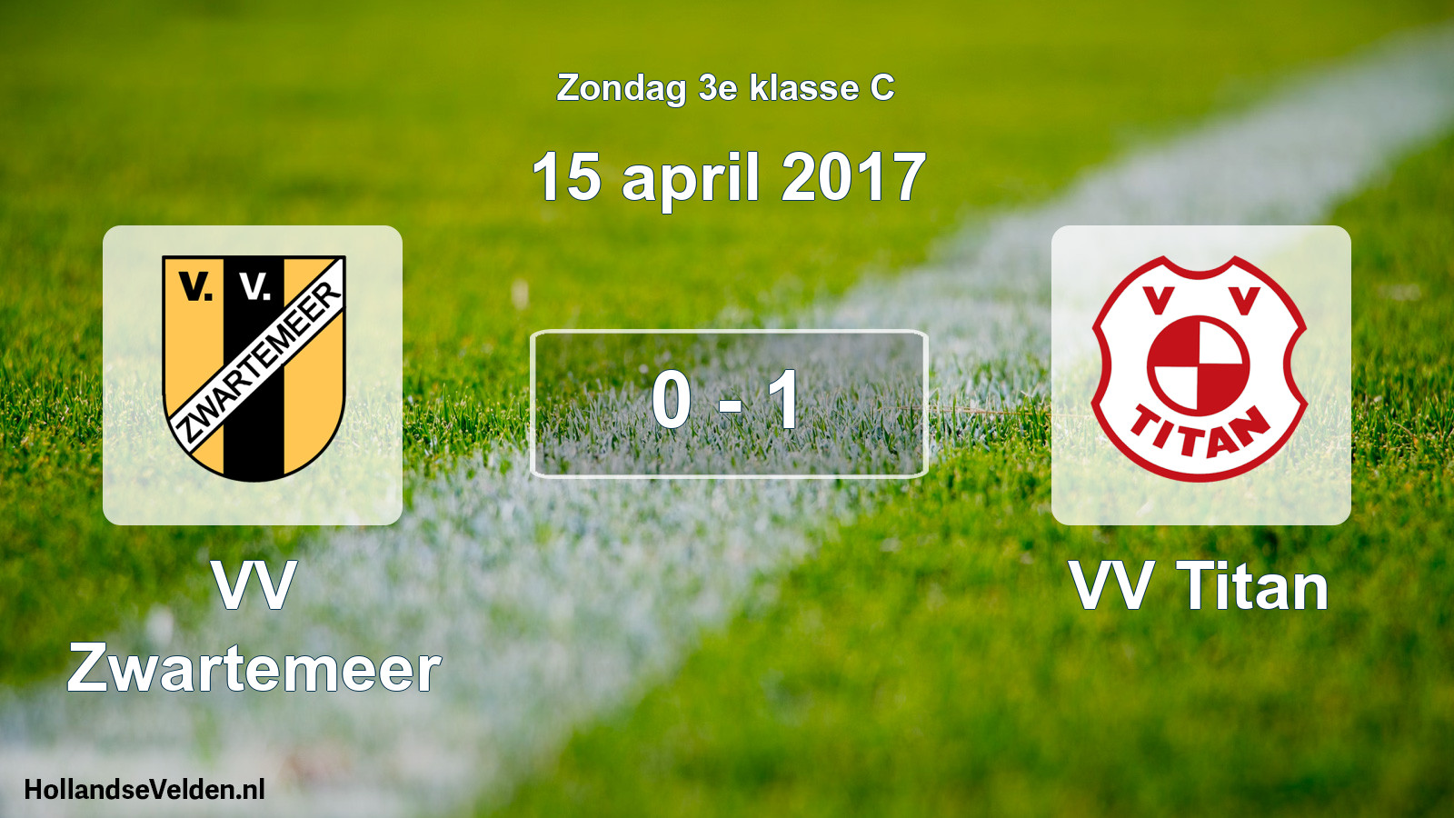 Total number of matches played: VV Zwartemeer - VV Titan 0 - 1 (15 April 2017)