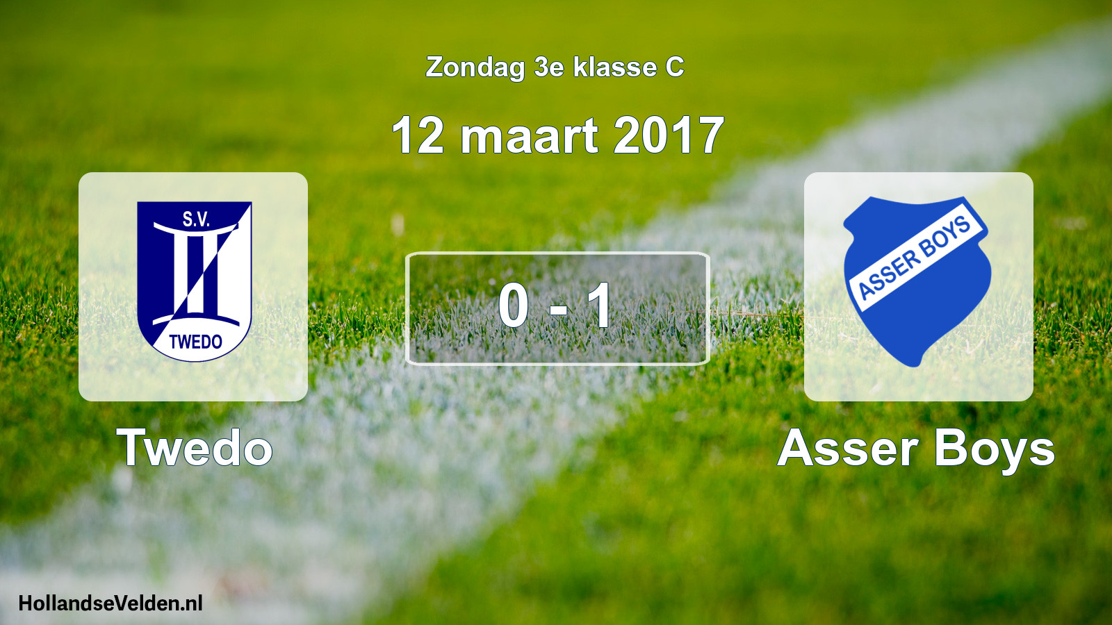 Total number of matches played: Twedo - Asser Boys 0 - 1 (12 March 2017)