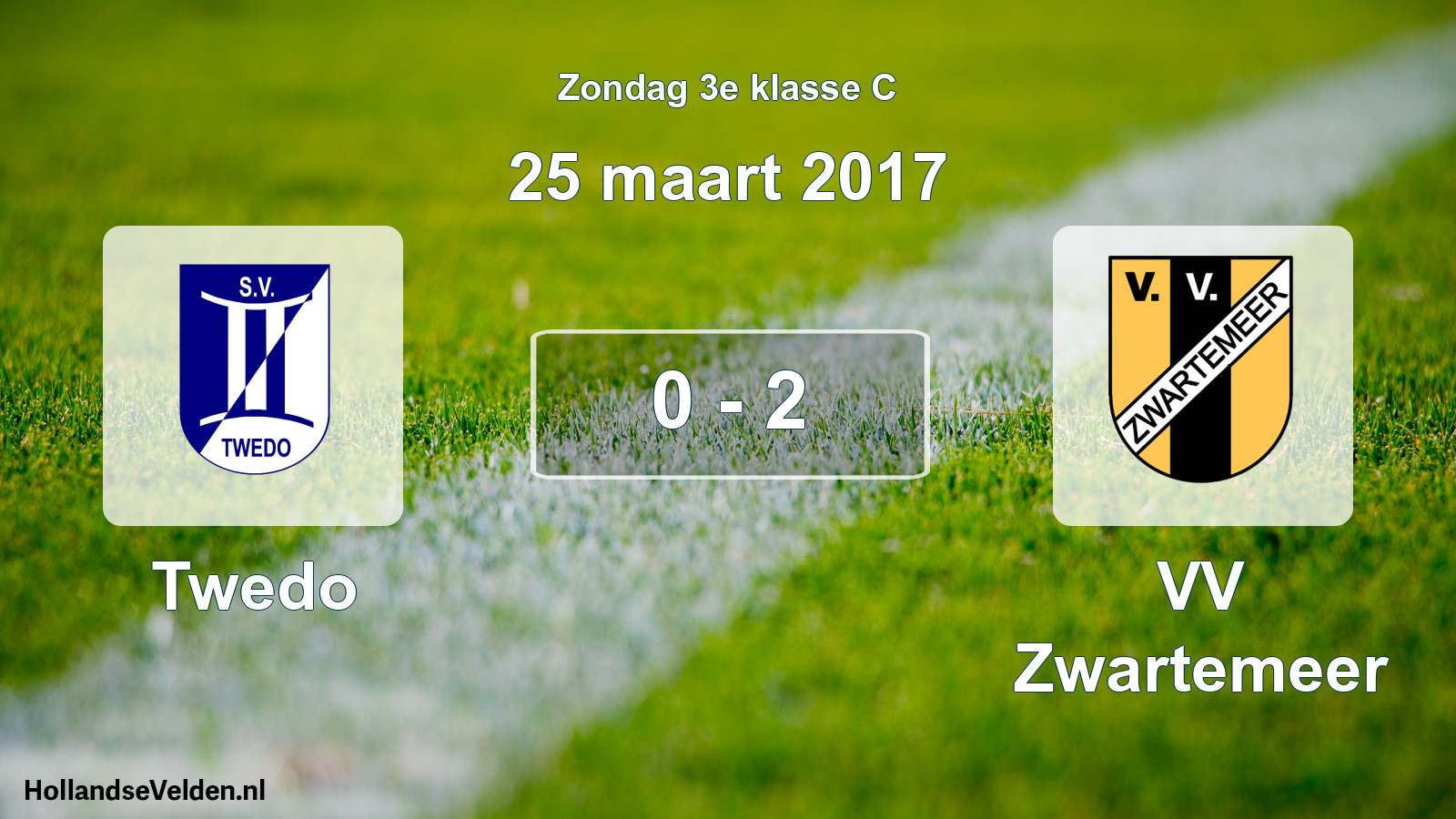 Total number of matches played: Twedo - VV Zwartemeer 0 - 2 (25 March 2017)