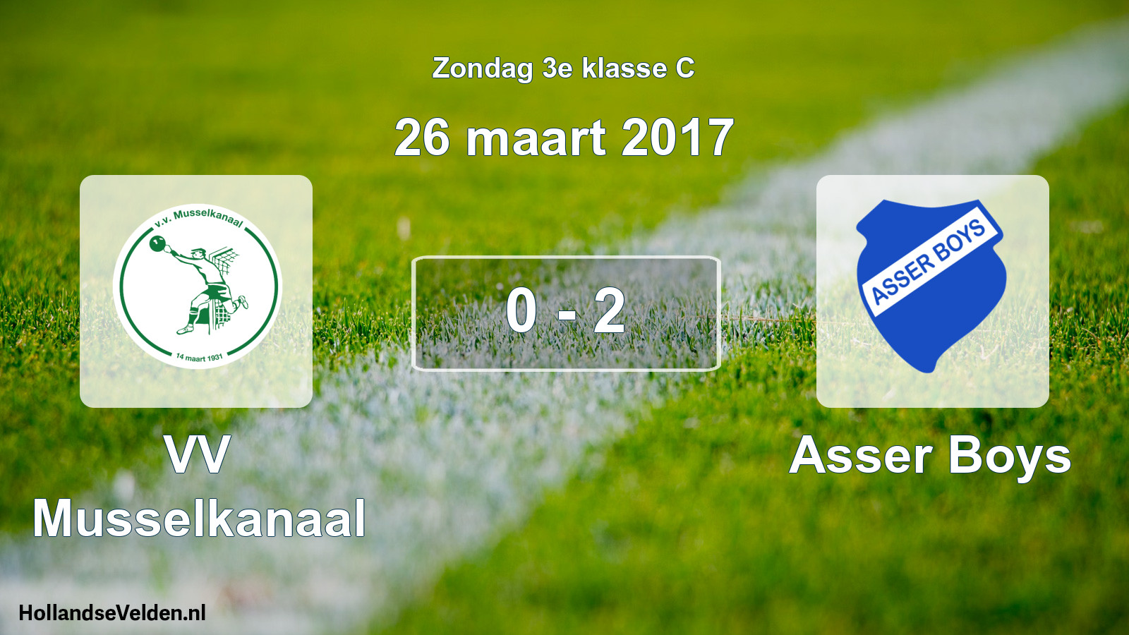 Total number of matches played: VV Musselkanaal - Asser Boys 0 - 2 (26 March 2017)
