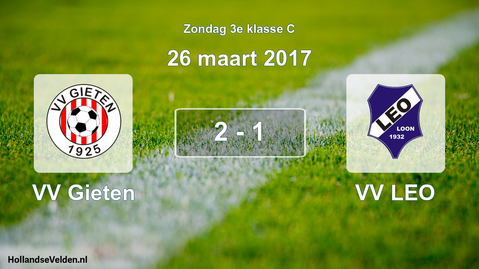 Total number of matches played: VV Gieten - VV LEO 2 - 1 (26 March 2017)