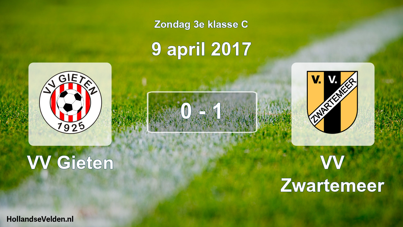 Total number of matches played: VV Gieten - VV Zwartemeer 0 - 1 (9 April 2017)