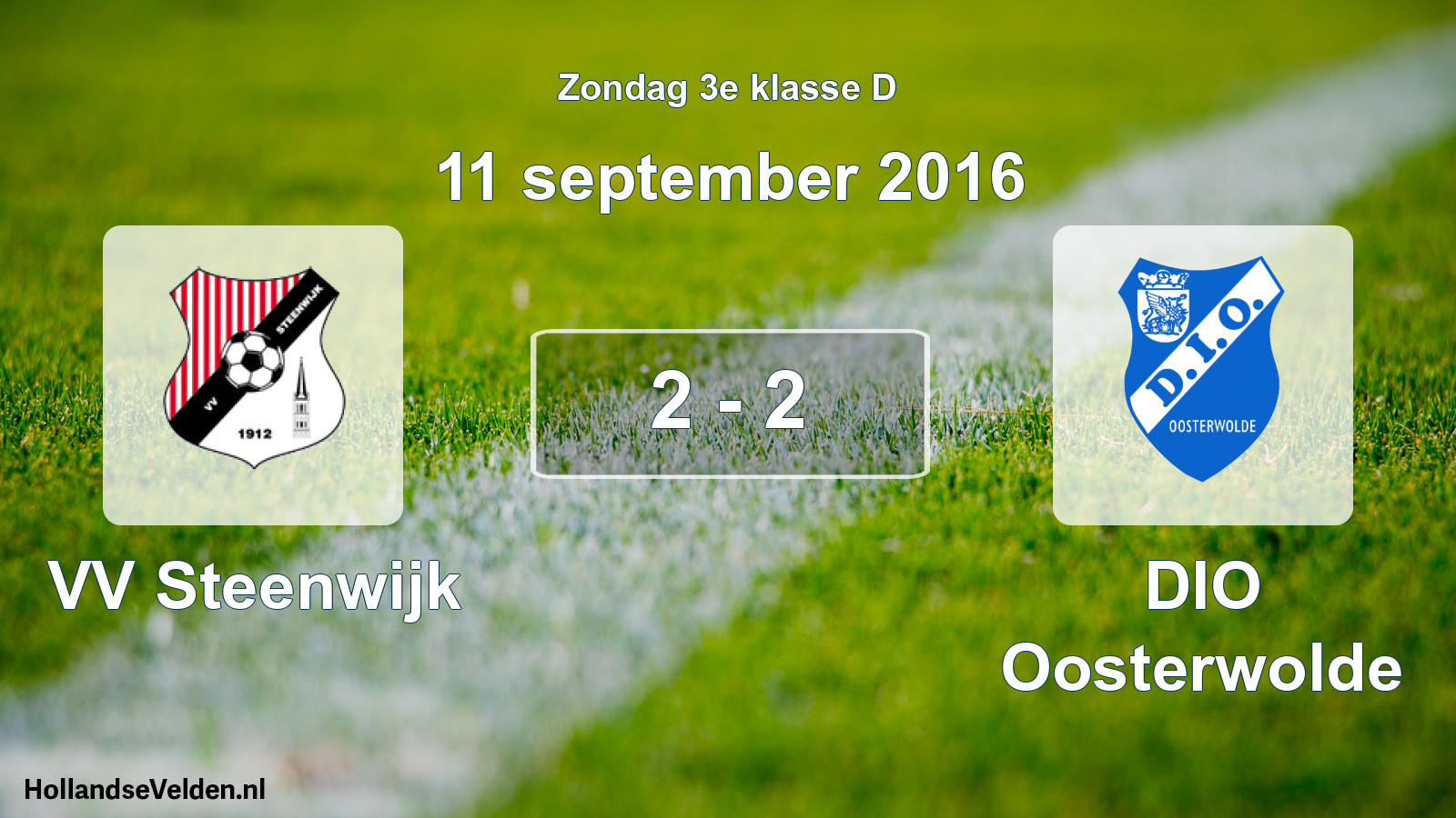 Total number of matches played: VV Steenwijk - DIO Oosterwolde 2 - 2 (11 September 2016)
