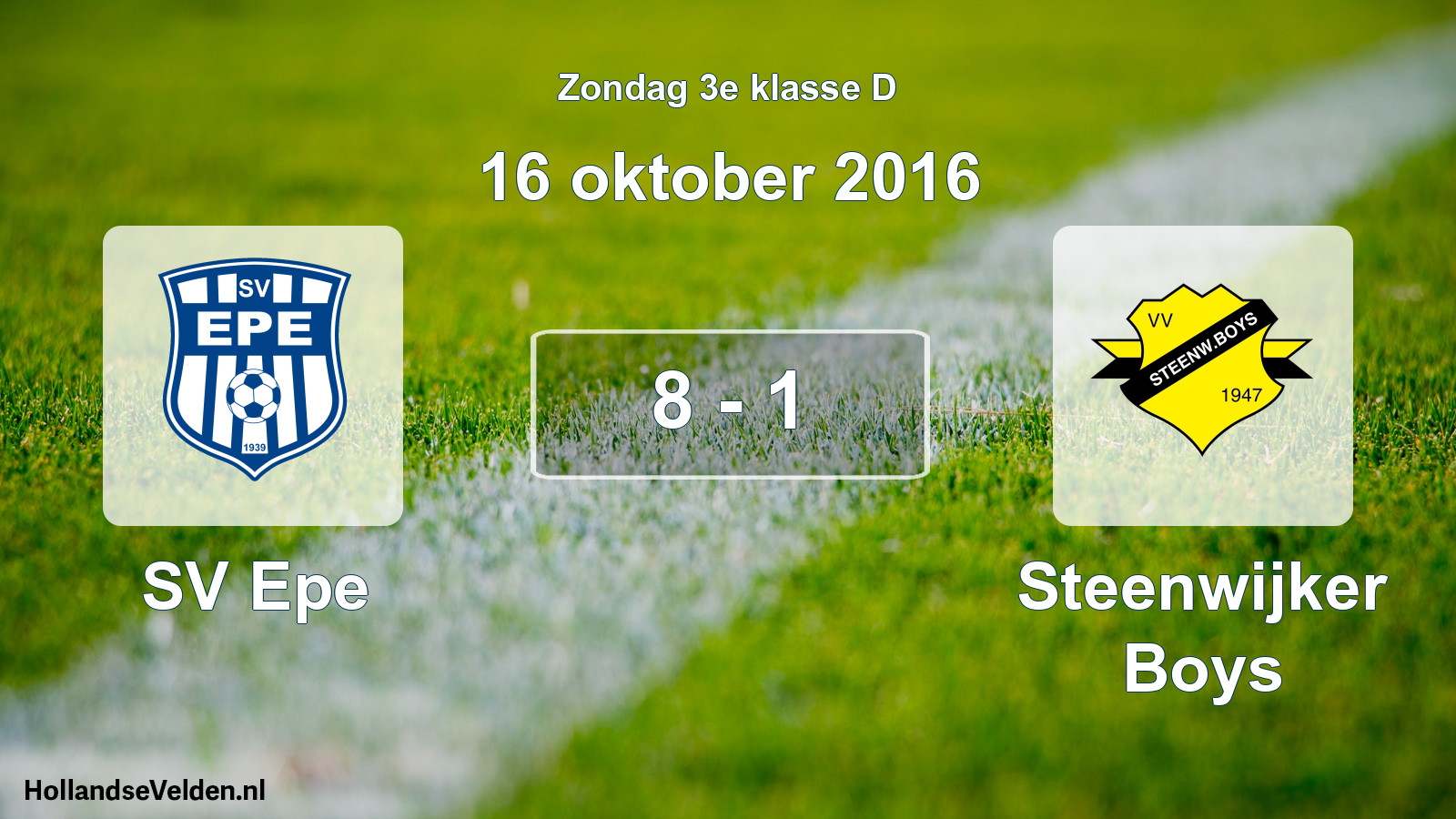 Total number of matches played: SV Epe - Steenwijker Boys 8 - 1 (16 October 2016)