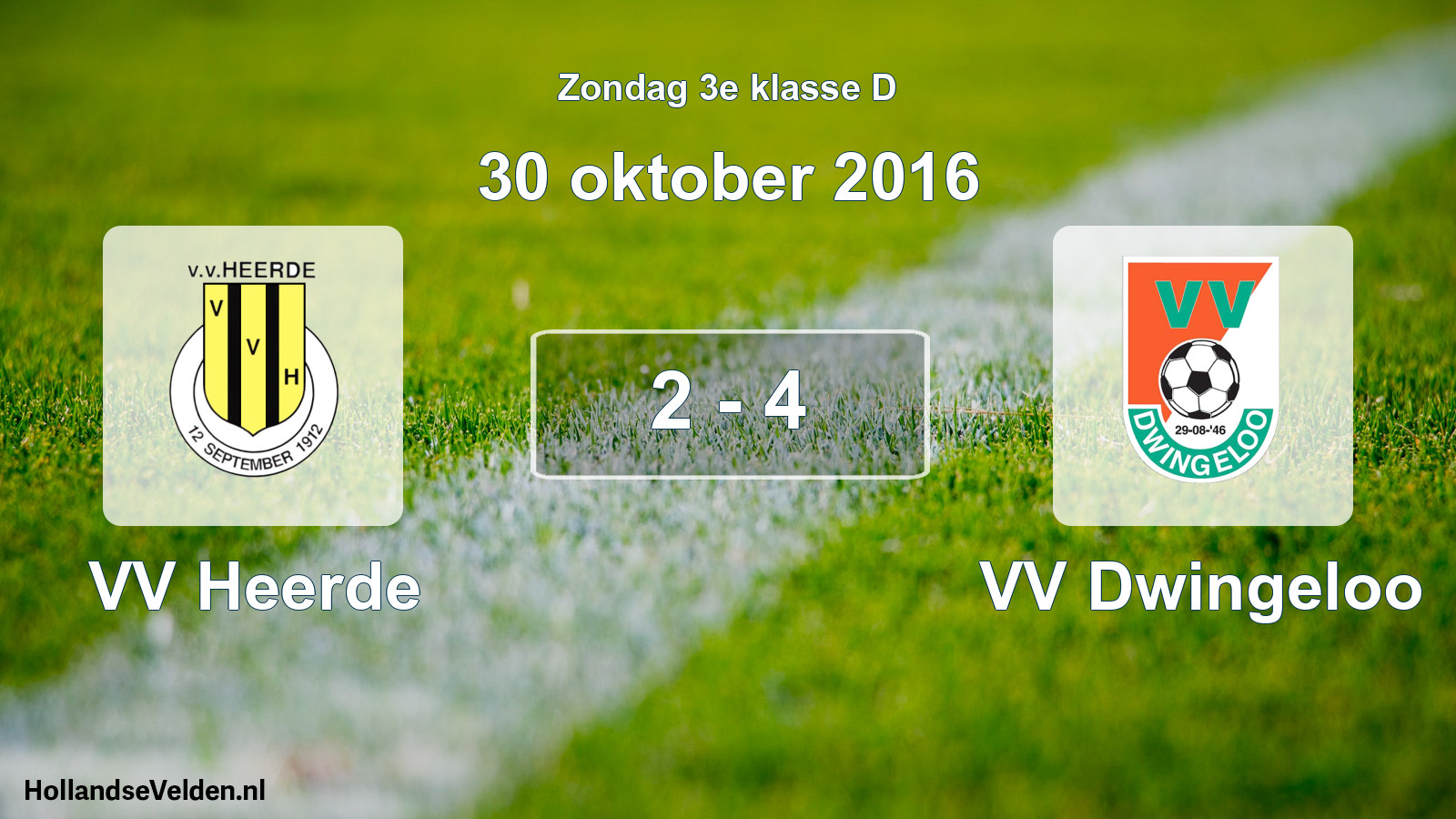 Total number of matches played: VV Heerde - VV Dwingeloo 2 - 4 (30 October 2016)
