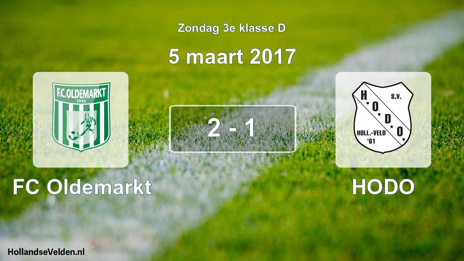 Total number of matches played: FC Oldemarkt - HODO 2 - 1 (5 March 2017)