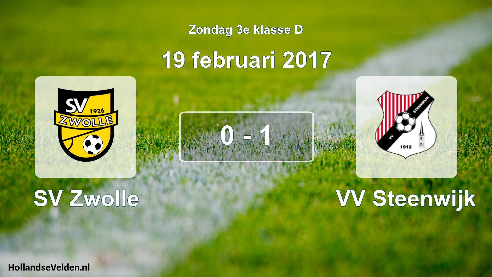 Total number of matches played: SV Zwolle - VV Steenwijk 0 - 1 (19 February 2017)