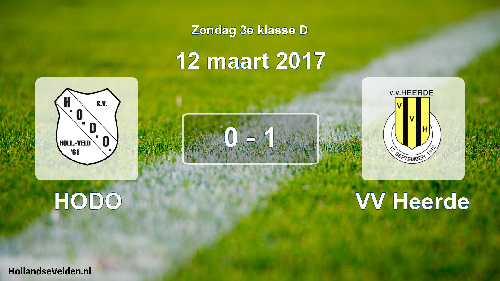 Total number of matches played: HODO - VV Heerde 0 - 1 (12 March 2017)