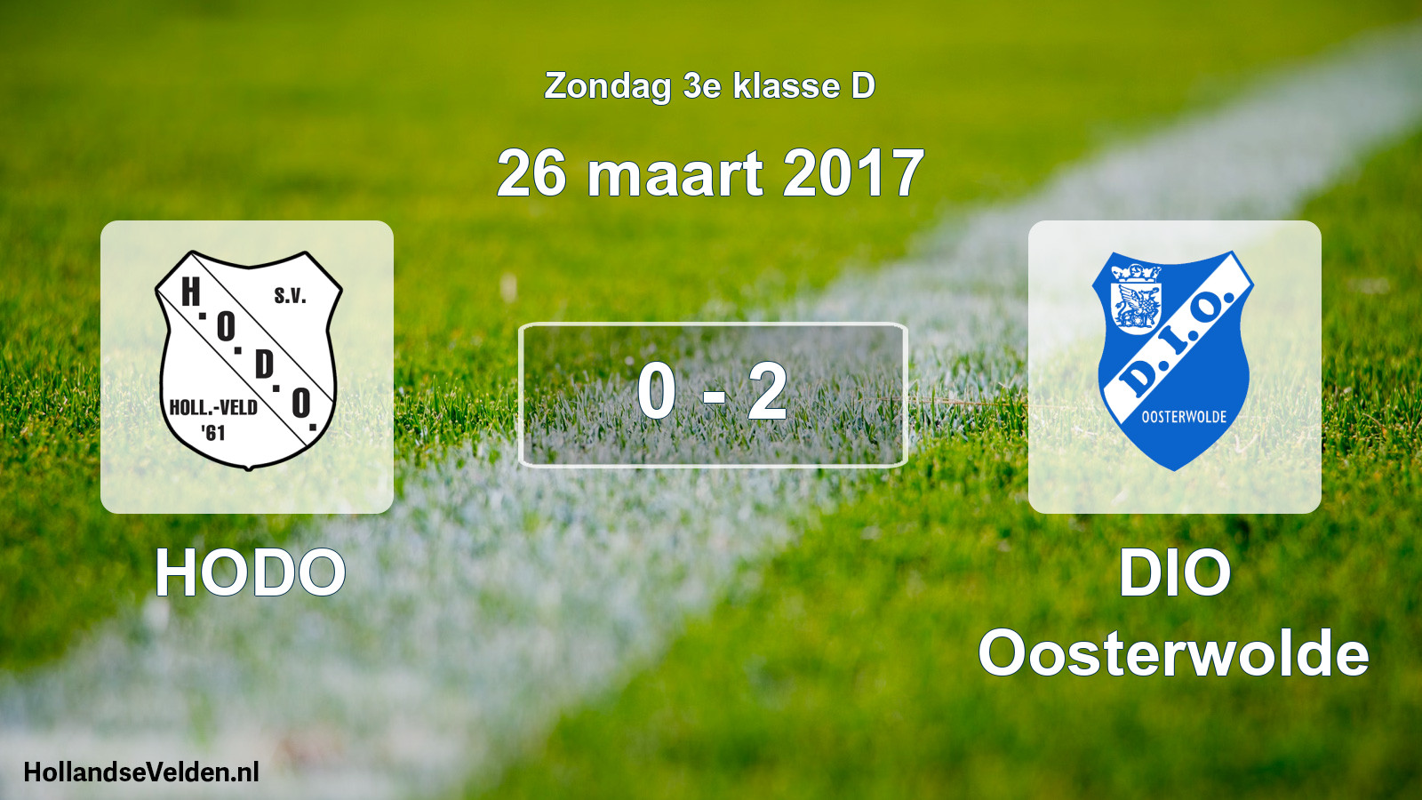Total number of matches played: HODO - DIO Oosterwolde 0 - 2 (26 March 2017)