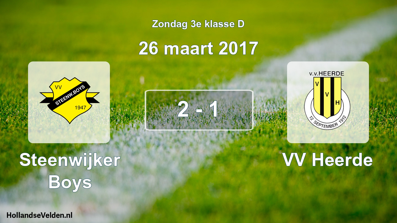 Total number of matches played: Steenwijker Boys - VV Heerde 2 - 1 (26 March 2017)