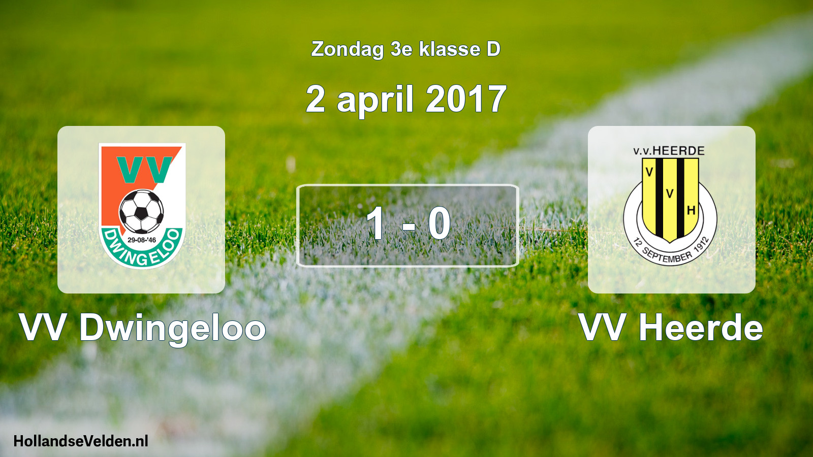 Total number of matches played: VV Dwingeloo - VV Heerde 1 - 0 (2 April 2017)
