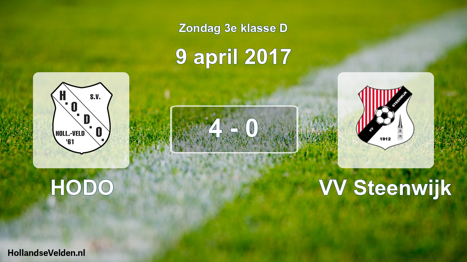 Total number of matches played: HODO - VV Steenwijk 4 - 0 (9 April 2017)