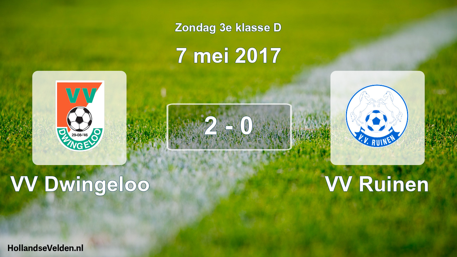 Total number of matches played: VV Dwingeloo - VV Ruinen 2 - 0 (7 May 2017)