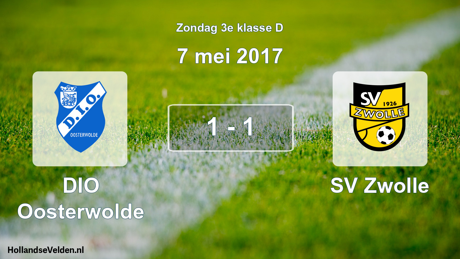 Total number of matches played: DIO Oosterwolde - SV Zwolle 1 - 1 (7 May 2017)
