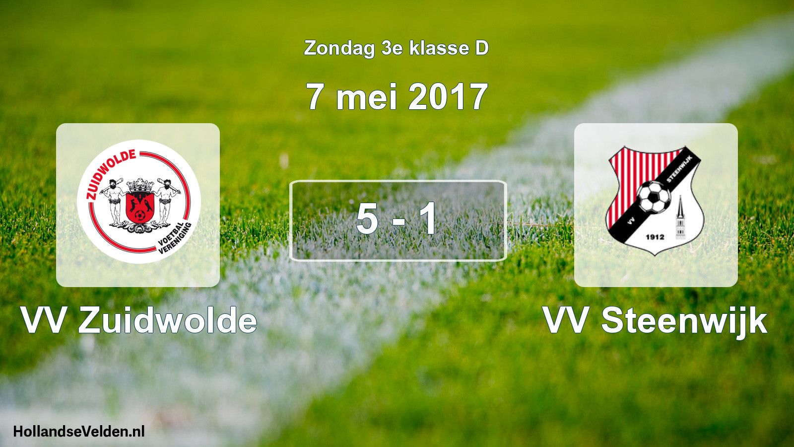 Total number of matches played: VV Zuidwolde - VV Steenwijk 5 - 1 (7 May 2017)