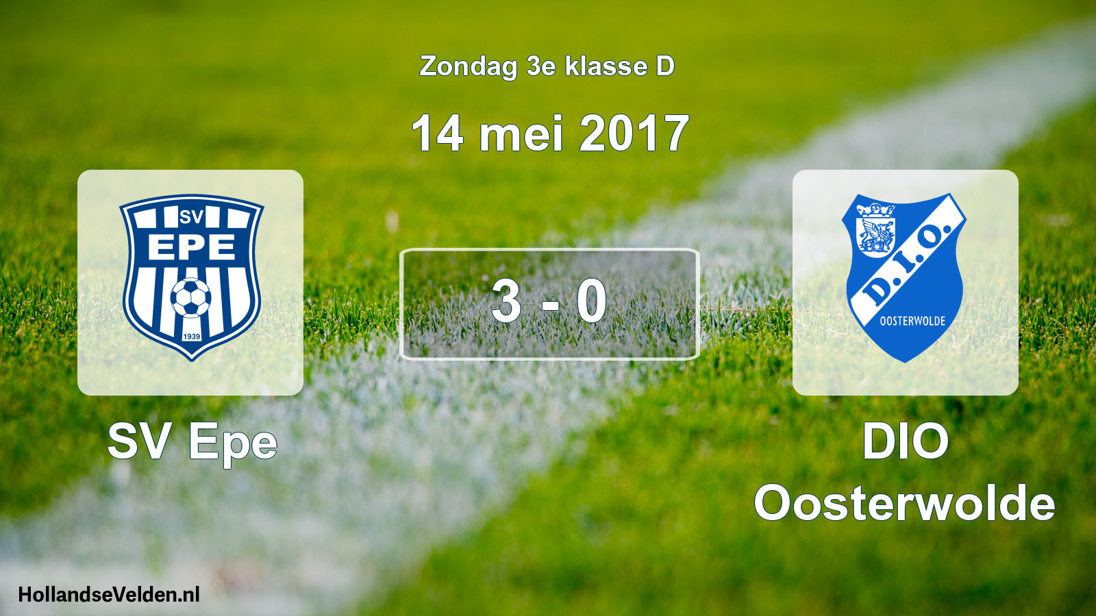 Total number of matches played: SV Epe - DIO Oosterwolde 3 - 0 (14 May 2017)