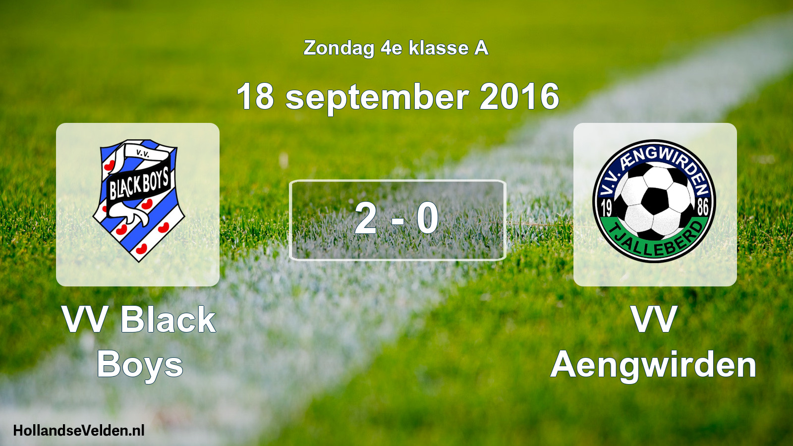 Total number of matches played: VV Black Boys - VV Aengwirden 2 - 0 (18 September 2016)