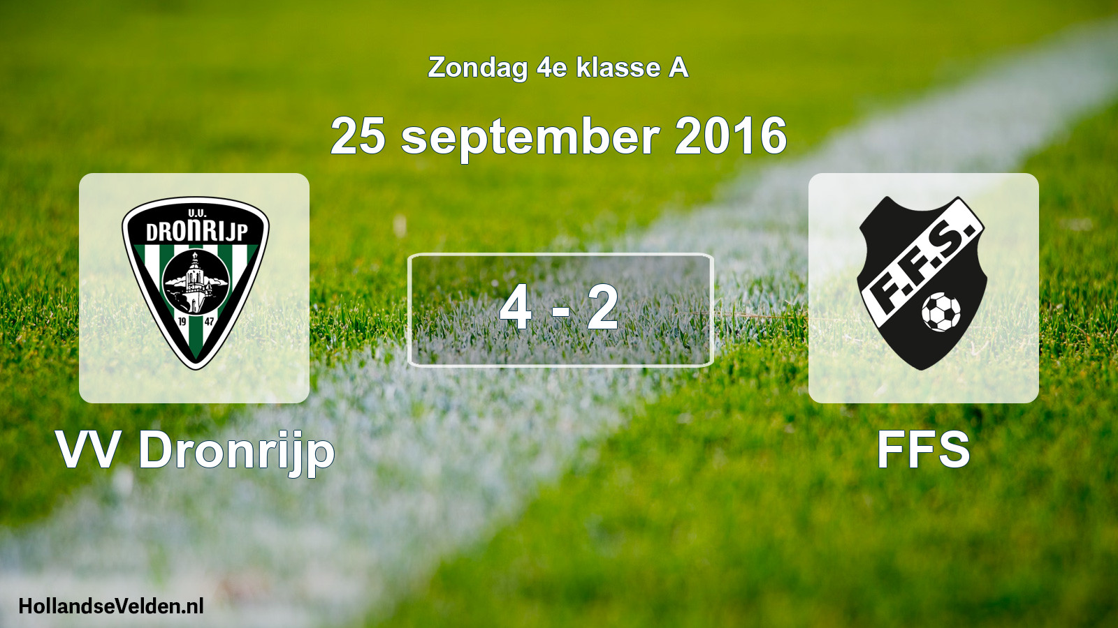 Total number of matches played: VV Dronrijp - FFS 4 - 2 (25 September 2016)