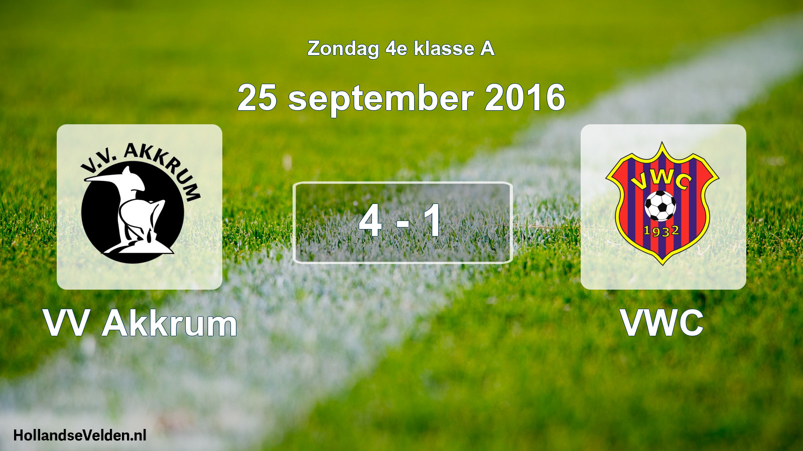 Total number of matches played: VV Akkrum - VWC 4 - 1 (25 September 2016)