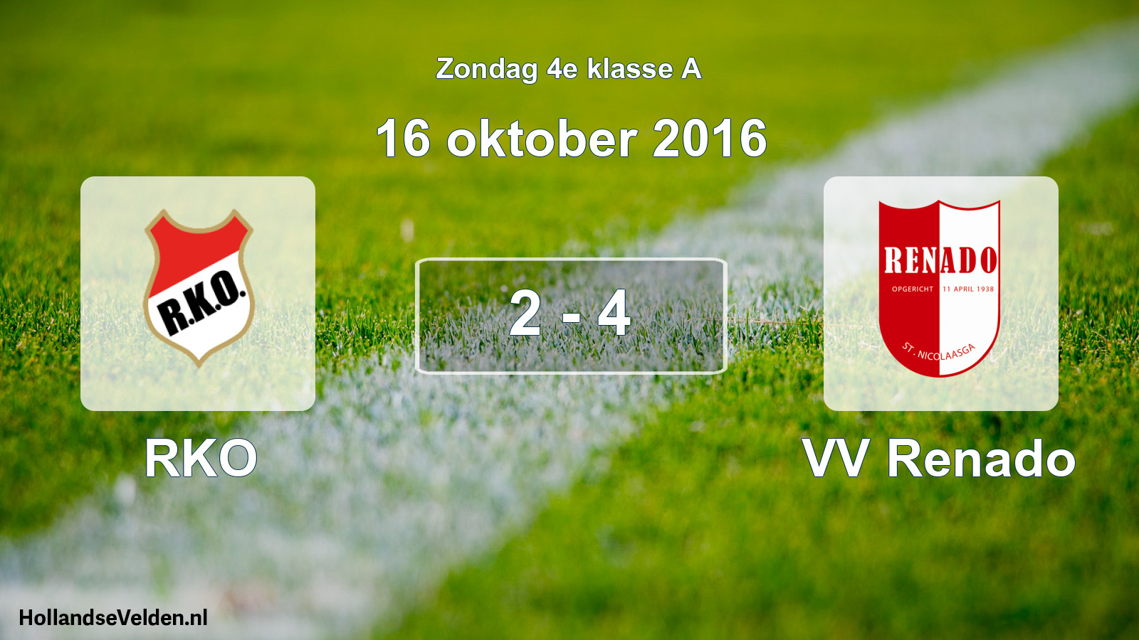 Total number of matches played: RKO - VV Renado 2 - 4 (16 October 2016)