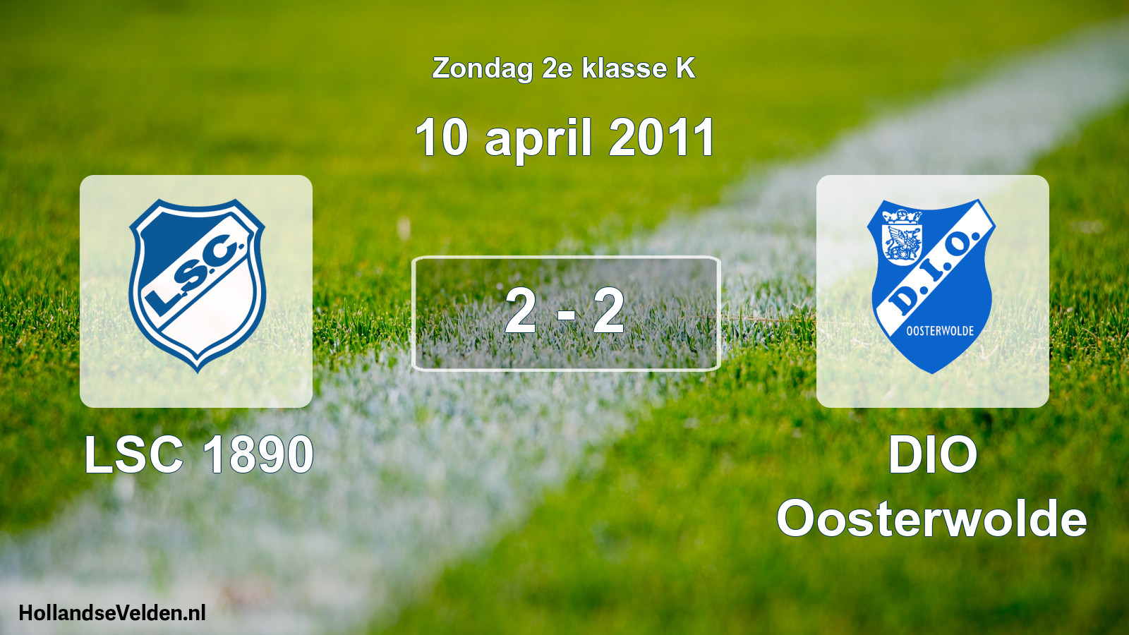Total number of matches played: LSC 1890 - DIO Oosterwolde 2 - 2 (10 April 2011)