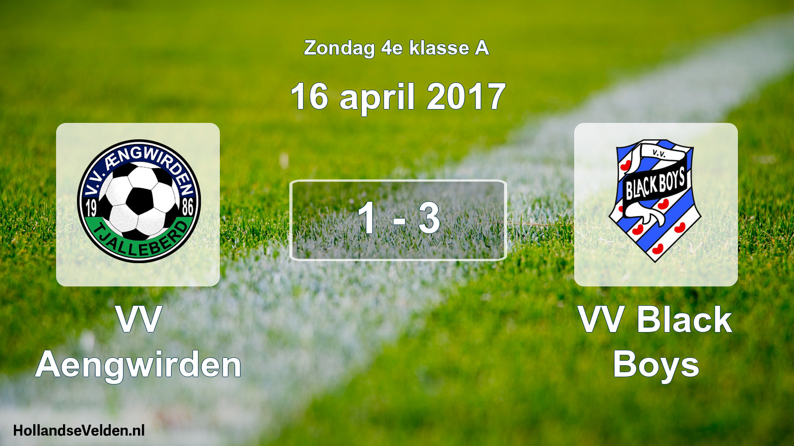 Total number of matches played: VV Aengwirden - VV Black Boys 1 - 3 (16 April 2017)